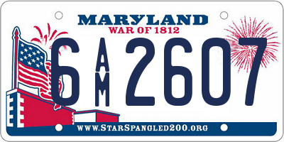 MD license plate 6AM2607