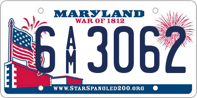 MD license plate 6AM3062