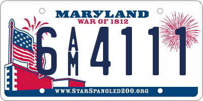 MD license plate 6AM4111