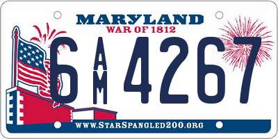 MD license plate 6AM4267