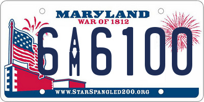 MD license plate 6AM6100