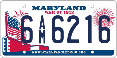 MD license plate 6AM6216