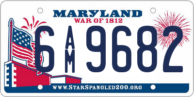 MD license plate 6AM9682