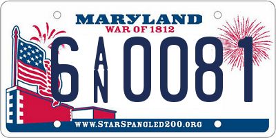 MD license plate 6AN0081