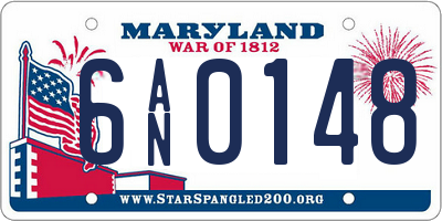 MD license plate 6AN0148
