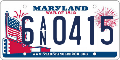 MD license plate 6AN0415