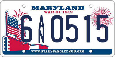 MD license plate 6AN0515