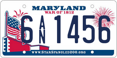 MD license plate 6AN1456