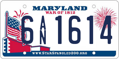 MD license plate 6AN1614