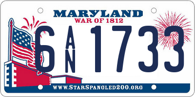 MD license plate 6AN1733