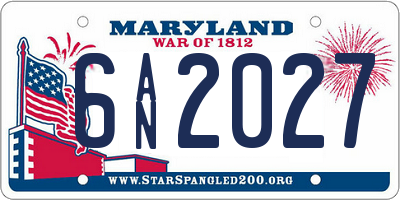 MD license plate 6AN2027