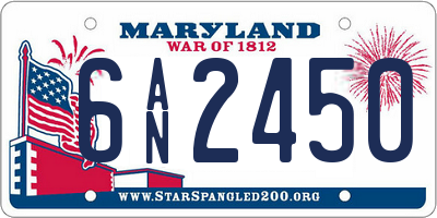 MD license plate 6AN2450