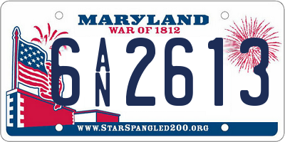 MD license plate 6AN2613