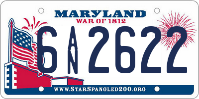 MD license plate 6AN2622
