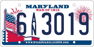 MD license plate 6AN3019