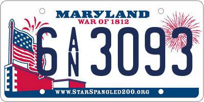 MD license plate 6AN3093