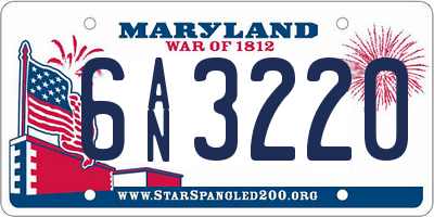 MD license plate 6AN3220