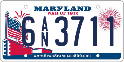 MD license plate 6AN3711