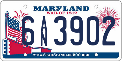 MD license plate 6AN3902