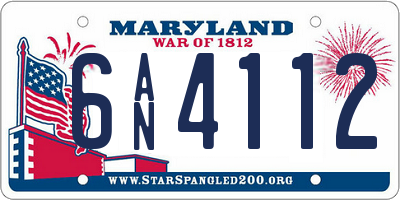 MD license plate 6AN4112