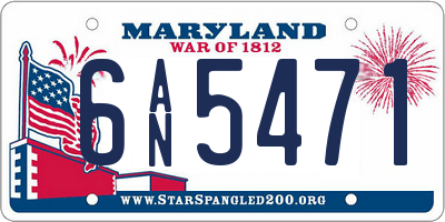 MD license plate 6AN5471