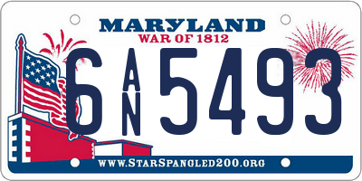 MD license plate 6AN5493