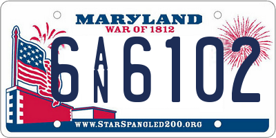 MD license plate 6AN6102