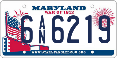 MD license plate 6AN6219