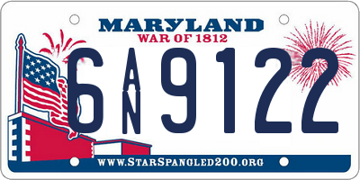 MD license plate 6AN9122