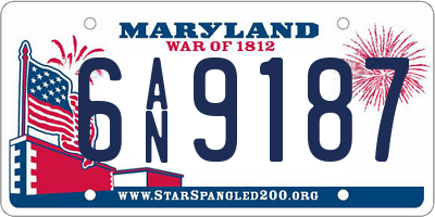 MD license plate 6AN9187