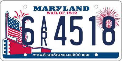 MD license plate 6AR4518