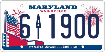 MD license plate 6AT1900