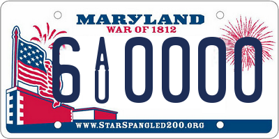 MD license plate 6AU0000