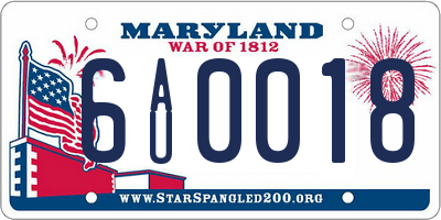 MD license plate 6AU0018