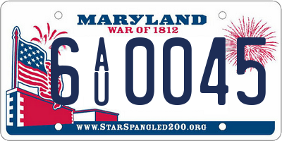 MD license plate 6AU0045