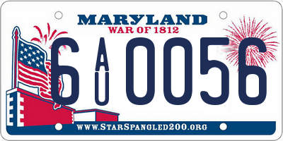 MD license plate 6AU0056