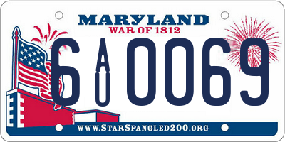 MD license plate 6AU0069