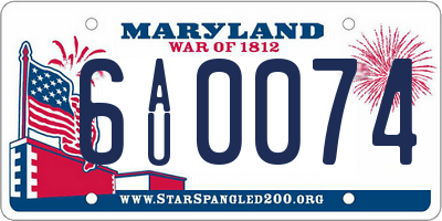 MD license plate 6AU0074