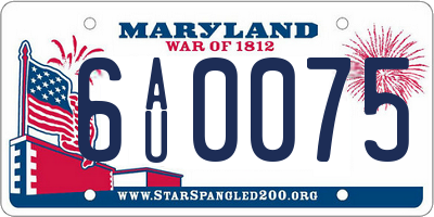 MD license plate 6AU0075
