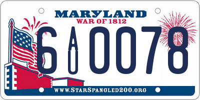 MD license plate 6AU0078