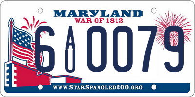 MD license plate 6AU0079