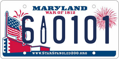 MD license plate 6AU0101