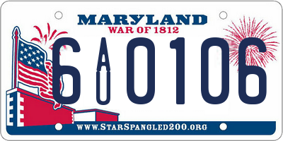 MD license plate 6AU0106