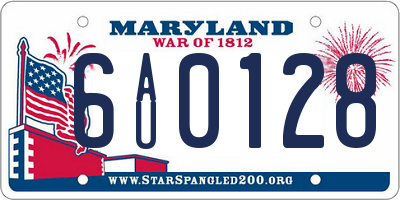 MD license plate 6AU0128
