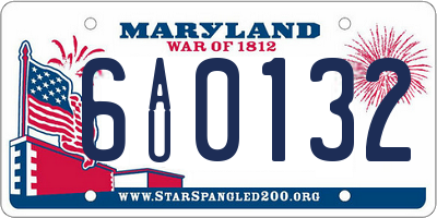 MD license plate 6AU0132