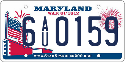 MD license plate 6AU0159