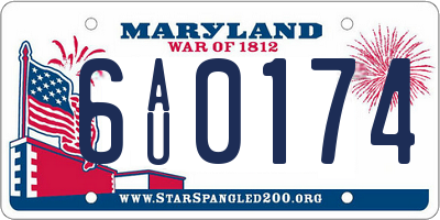MD license plate 6AU0174