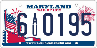 MD license plate 6AU0195