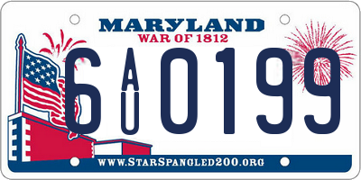 MD license plate 6AU0199