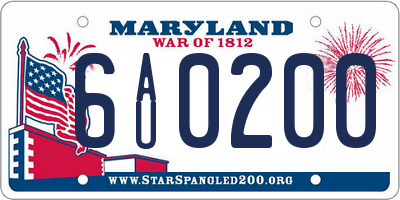 MD license plate 6AU0200